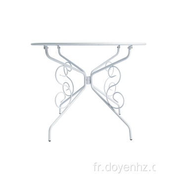 Table dépliable en métal de 95 cm avec plateau à motif